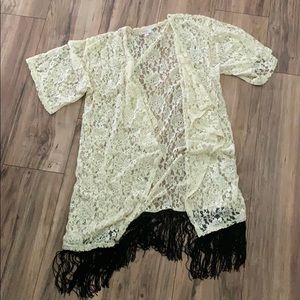 Cream lace kimono